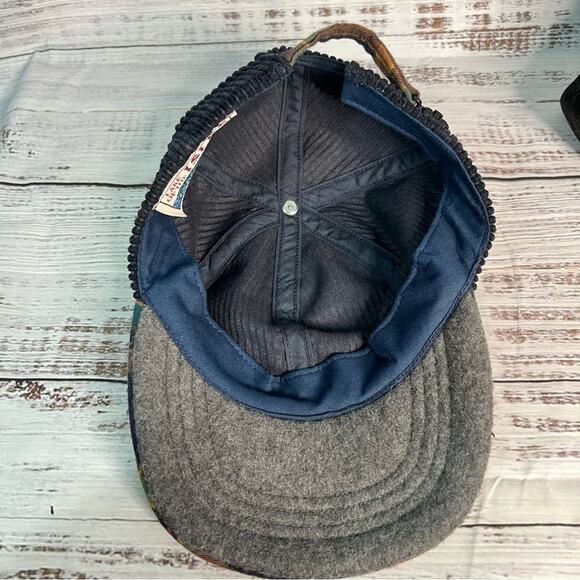 Vintage Made in USA Corduroy Hat Plaid Bill Lake of the Isles Small/Medium - Picture 7 of 11